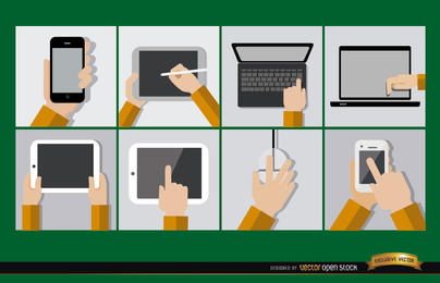 8 Tech gadgets image FREE Stock Vector, computer, devices, mobile picture