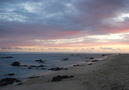 Sandy beach with colorful sunset reflections KOSTENLOSES Stock-Photo-Bild, strand, sunset, meer