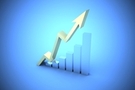 Business growth 3D graph with upward arrow FREE Stock Photo, business,  finance,  growth picture