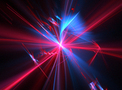 Dynamic red and blue light beams FREE Stock Photo, light beams, red, blue picture