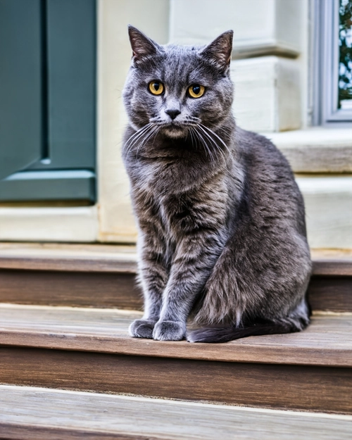 Curious Grey Cat FREE Stock Photo, cat,  grey,  pet picture