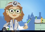 Female doctor with medicine injection FREE Stock Vector, doctor, female, vaccination picture