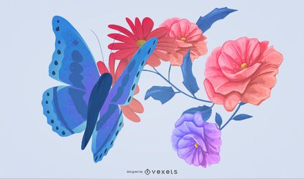Floral Flutter FREE Stock Clipart, nature, butterfly, grass picture