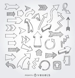 Freehand arrow collection FREE Stock Vector, arrow, hand-drawn, icon picture