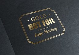 Gold Stamping Logo MockUp FREE Stock Psd, gold, logo, mock-up picture