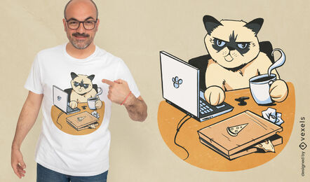 Grumpy Cat Work Tee Design FREE Stock Vector, home-office, t-shirt, cat picture