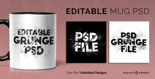 Grunge Mug Text Design FREE Stock Psd, grunge, mug, text picture