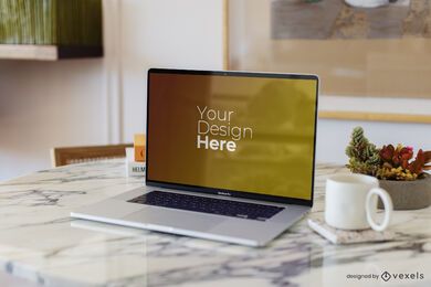Marble Table MacBook Mockup FREE Stock Psd, mockup, computer, pc picture