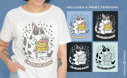 Multicolor Cat Birthday Tee FREE Stock Psd, cat, t-shirt, birthday picture
