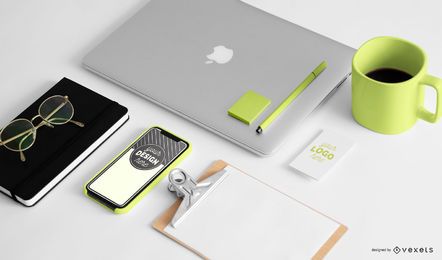 Office Setup Mockup FREE Stock Psd, mockup, composition, office picture