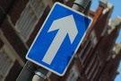 Traffic Sign with Upward Arrow FREE Stock Photo, traffic sign,  direction,  arrow picture