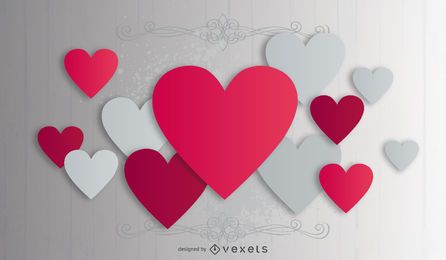 Pink Grey Hearts Valentine FREE Stock Clipart, valentine, creative, heart picture
