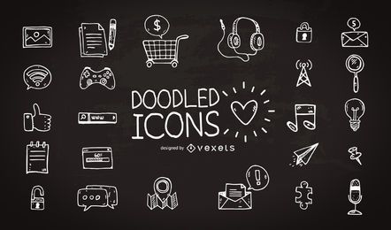 Social Doodle Icons FREE Stock Icon, social-media, social, icon picture