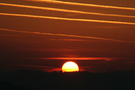 Sunset behind hills FREE Stock Photo, sunset, sun, hills picture