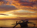 Boat moored at sunset FREE Stock Photo, sunset, boat, harbor picture