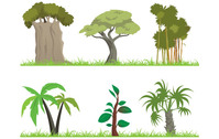 Vector Jungle Tree FREE Stock Vector, green, forest, nature picture