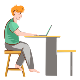 Chill Laptop Boy PNG Design FREE Stock Icon, boy, character, laptop picture