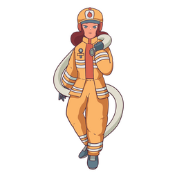 Emergency Firewoman PNG Design FREE Stock Clipart, firefigther, people, fireman picture