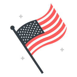 USA Flag Flat Design PNG FREE Stock Clipart, american-flag, flat, flag picture