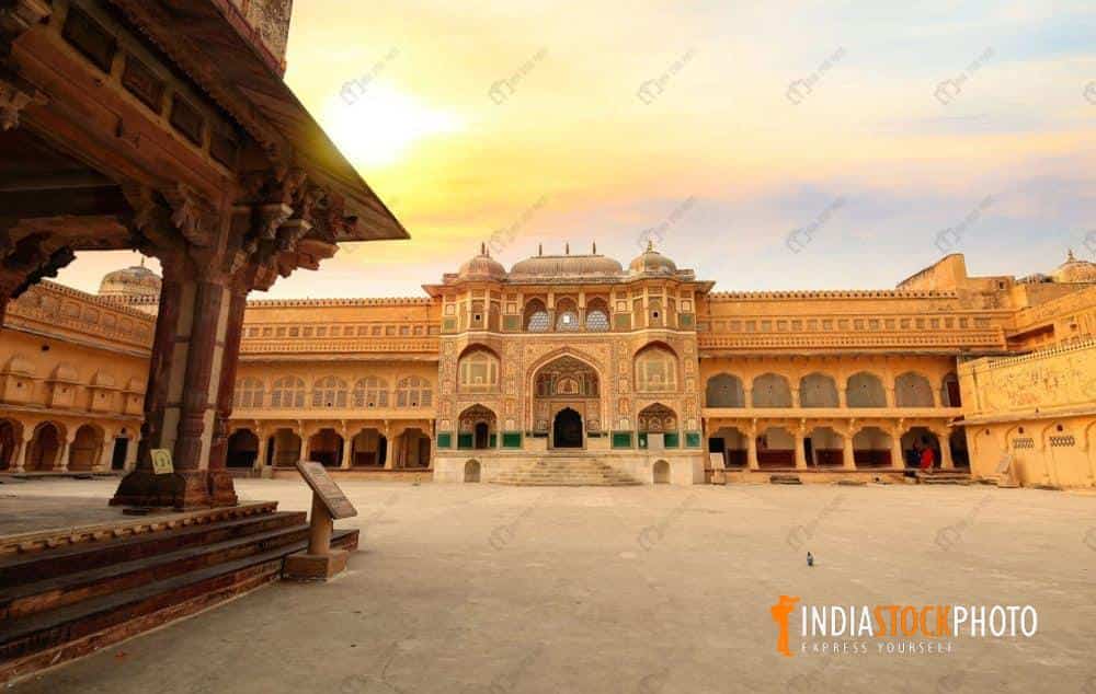 Amer Fort medieval palace architecture at sunrise