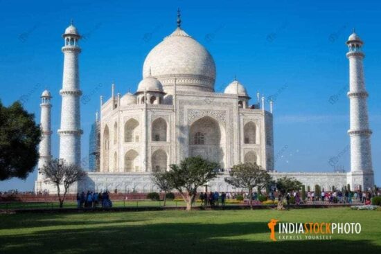Historic Taj Mahal Agra white marble mausoleum