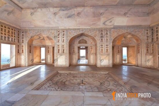 Agra Fort Musamman Burj interior white marble architecture