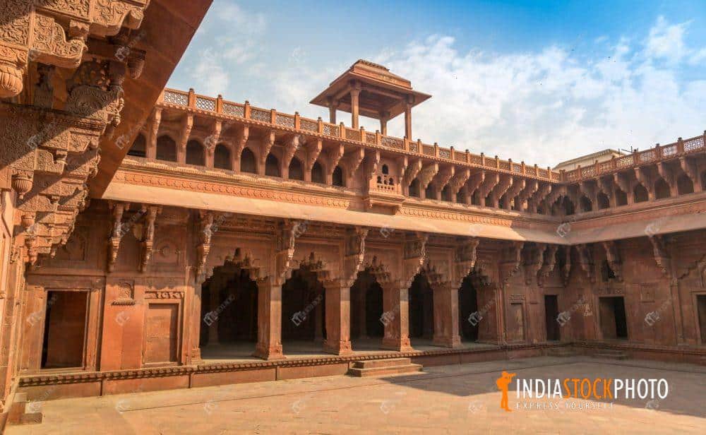 Agra Fort interior red sandstone medieval architecture