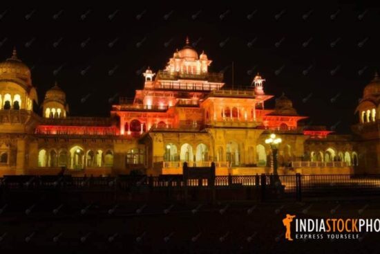 Albert Hall historic city museum Jaipur at night