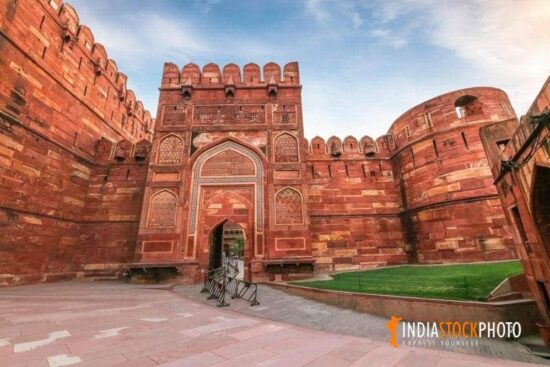 Agra Fort medieval red sandstone entrance gateway