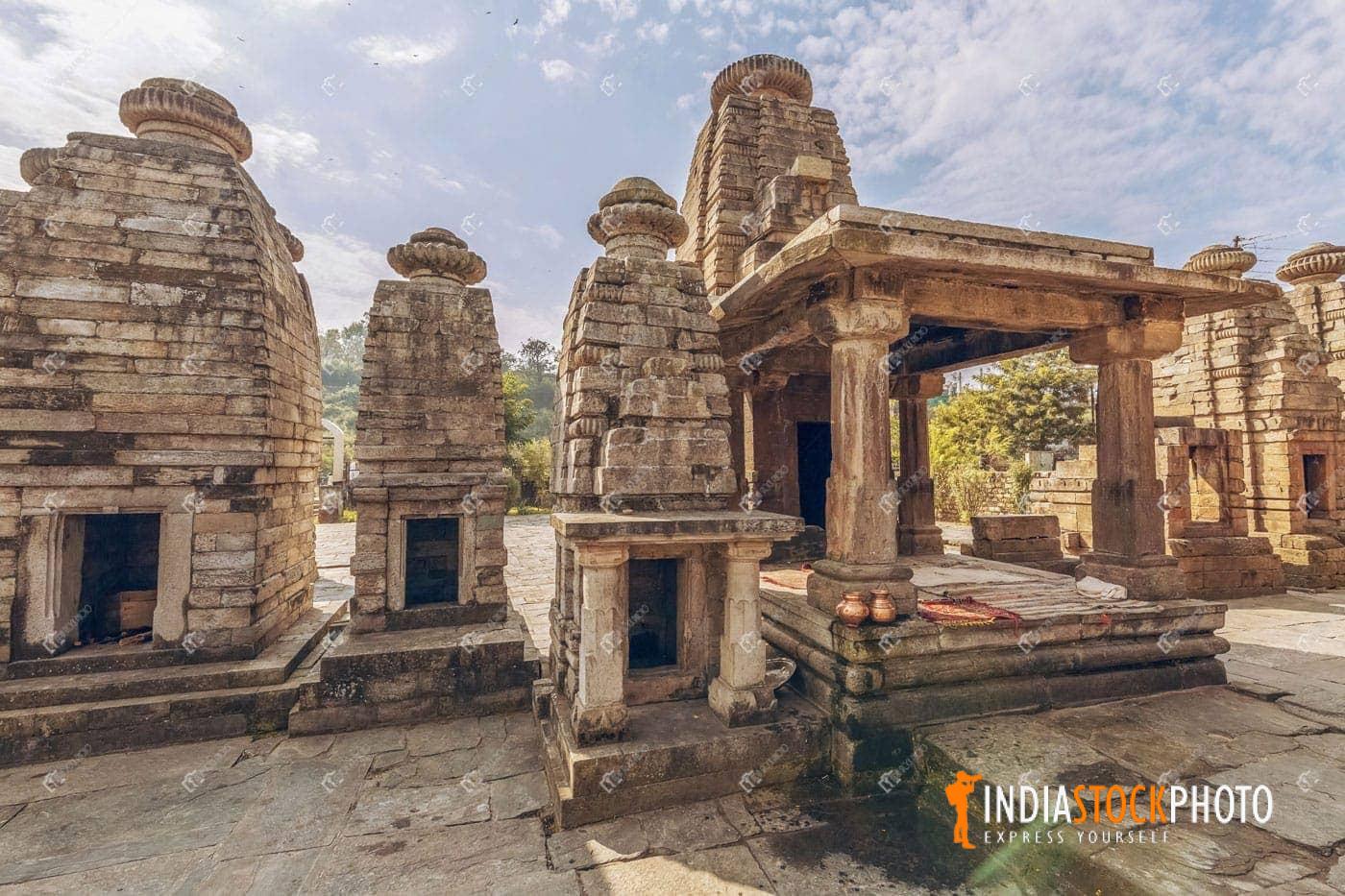 Historic stone temple ruins of Baijnath at Kausani Uttarakhand