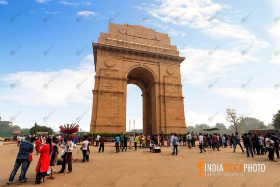 India Gate historic war memorial with tourist