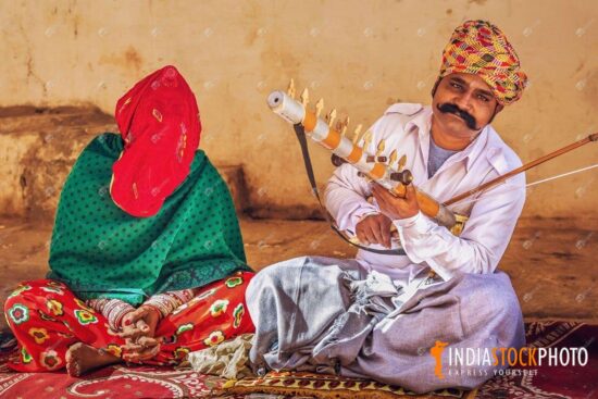 Rajasthan local singer musician play at Mehrangarh Fort Jodhpur