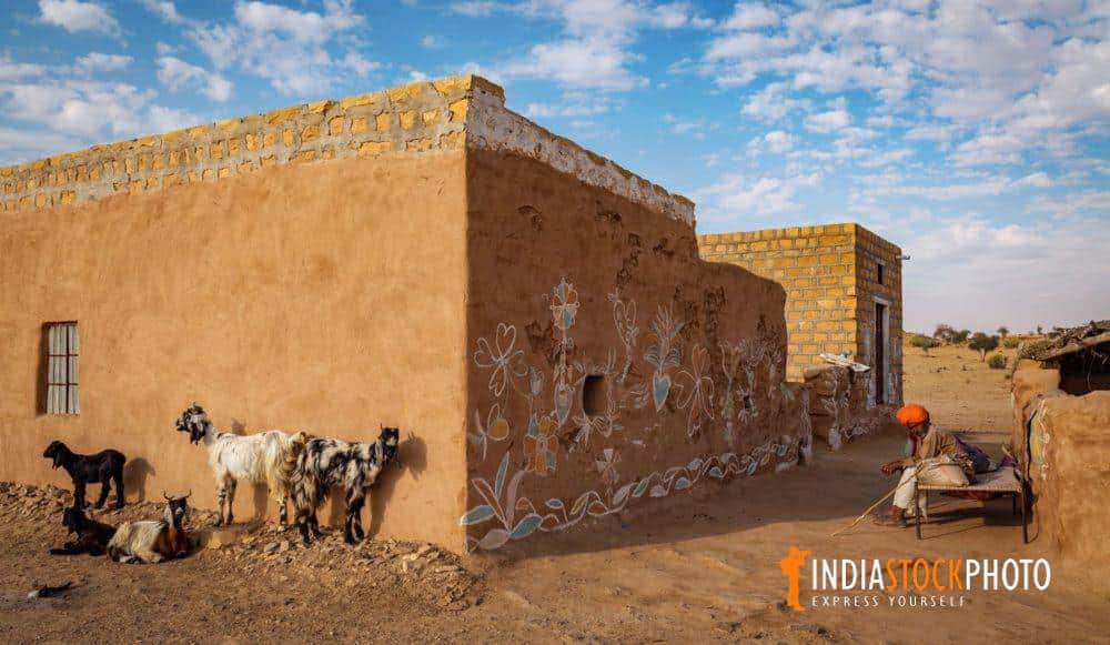 Rajasthan rural village near Thar desert Jaisalmer