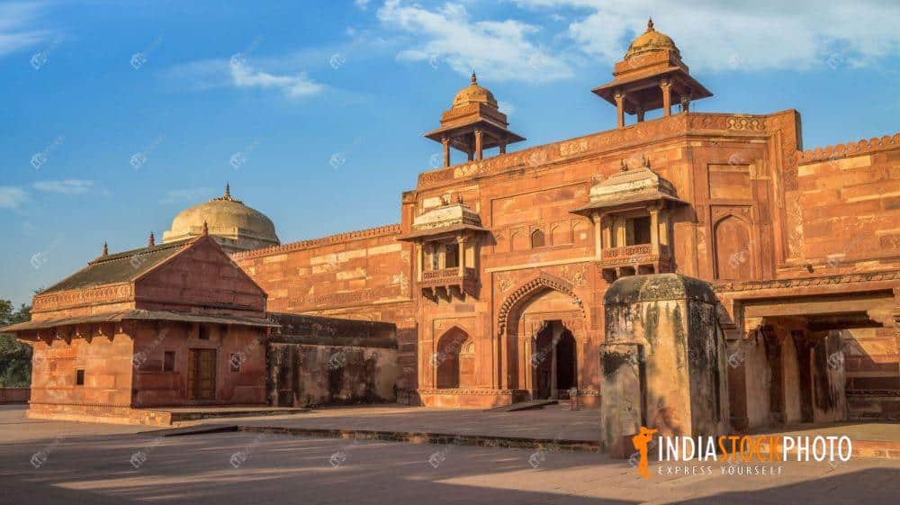 Red sandstone medieval palace of princess Jodha Bai at Fatehpur Sikri
