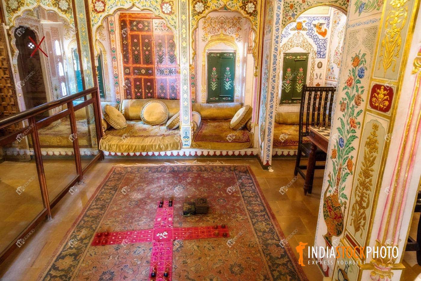 Royal room inside Patwon Ki haveli Jaisalmer Rajasthan