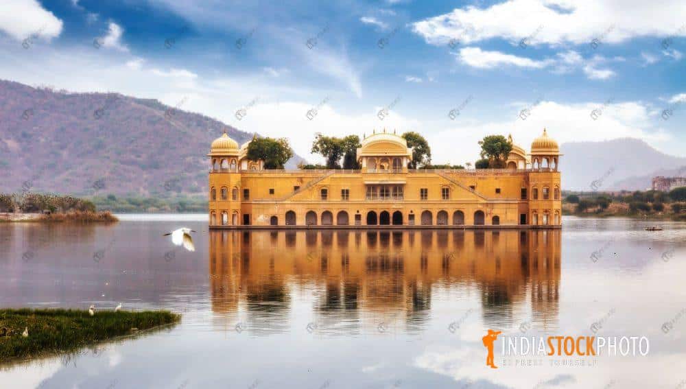 Jal Mahal ancient water palace in the midst of a lake at Jaipur
