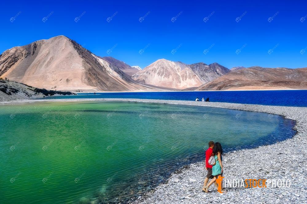 Couple at Pangong Lake Ladakh