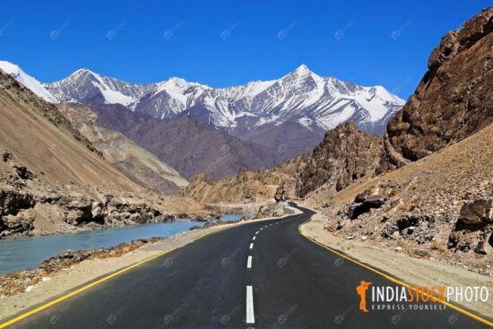 Leh Ladakh highway road with Himalaya landscape