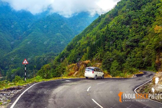 Mountain road at North Sikkim with scenic landscape