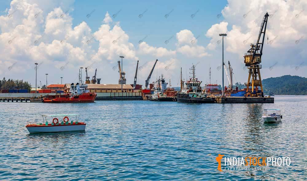 Port Blair harbor shipyard at Andaman and Nicobar islands