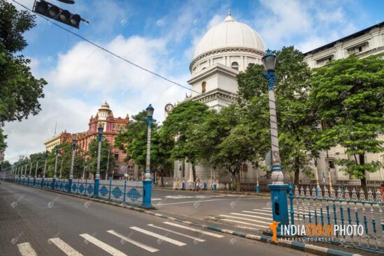 City road with old colonial architecture at Dalhousie Kolkata