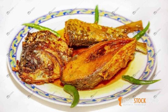 Deep fried Hilsa fish Bengali cuisine food
