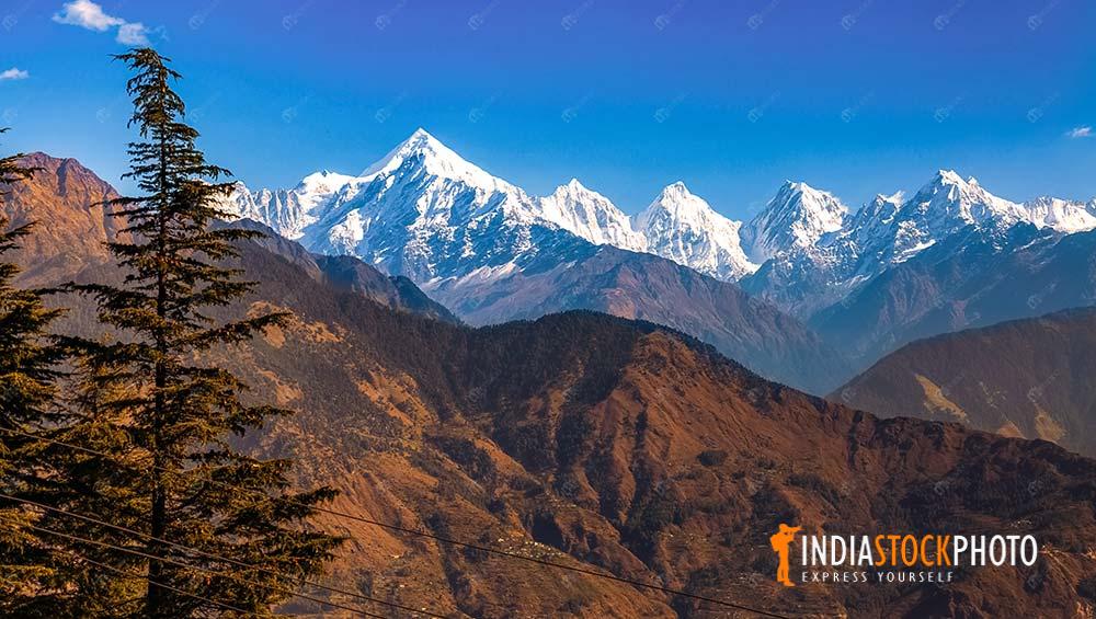 Himalaya snow peaks of Panchchuli range from Munsiyari Uttarakhand