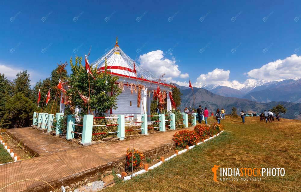 Nanda Devi temple at Munsiyari Uttarakhand with scenic landscape